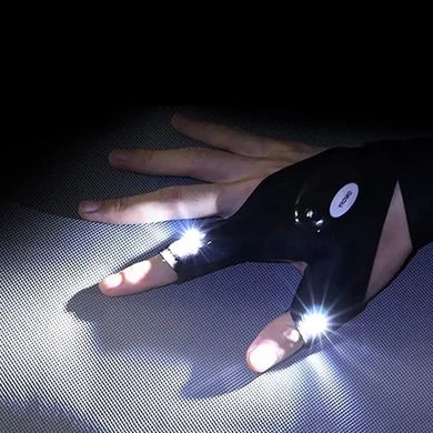 Универсальная перчатка со встроенным светодиодным фонариком на правую руку (4857)