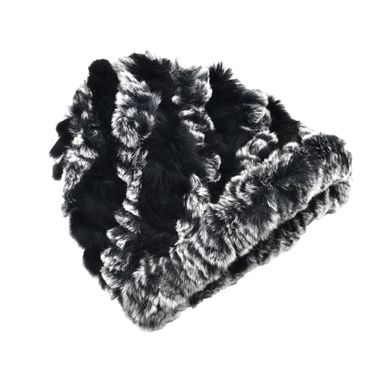 Меховая женская шапка Герда, черно-серая (4650)