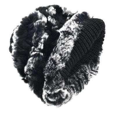 Меховая женская шапка Герда, черно-серая (4650)