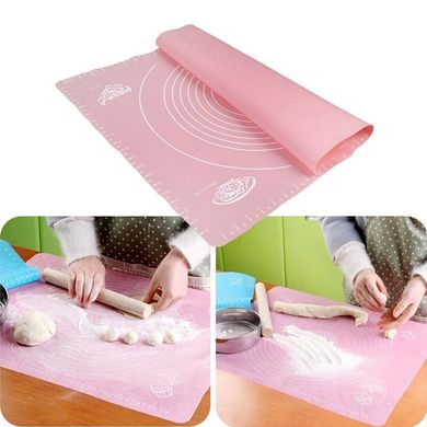 Силиконовый кулинарный коврик 40х50 см розовый (4149)