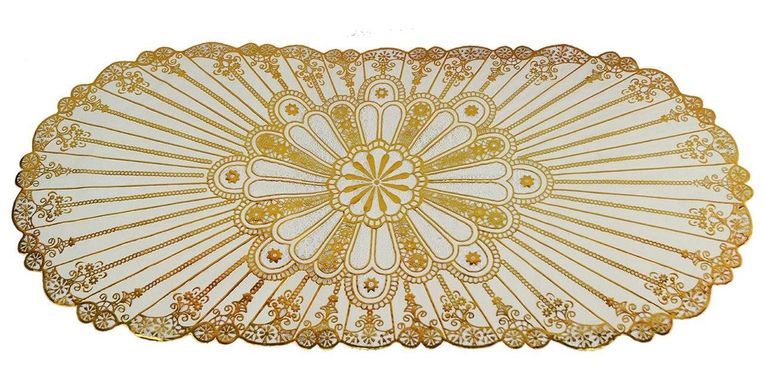 Овальная салфетка с золотым декором 83х40 см (4279)