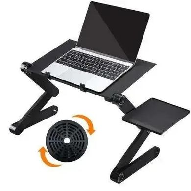 Складной столик для ноутбука с вентилятором, черный (4841)