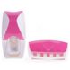 Дозатор для зубной пасты с держателем для щеток, цвет розовый + белый (4425) фото 1 из 4