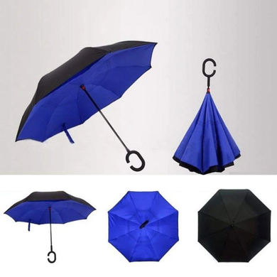 Умный зонт Наоборот синий (4194)