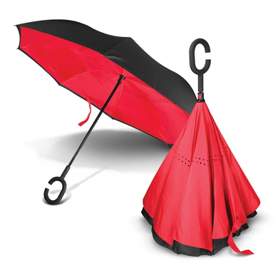 Умный зонт Наоборот красный (4194)