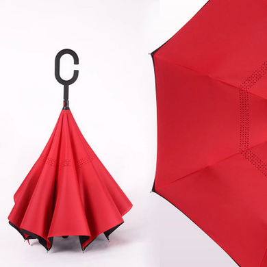 Умный зонт Наоборот красный (4194)