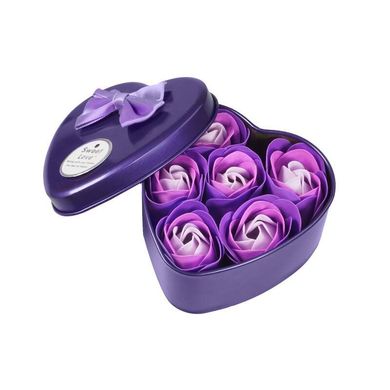 Ароматизированное мыло для ванны Розы с лепестками 6 шт фиолетовый набор (4477)