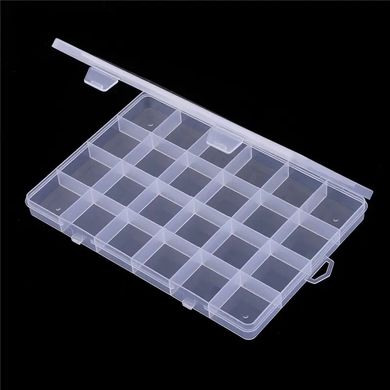 Квадратный пластиковый контейнер для мелочей на 24 ячейки с замком (4896)