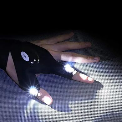Универсальная перчатка со встроенным светодиодным фонариком на левую руку (4856)